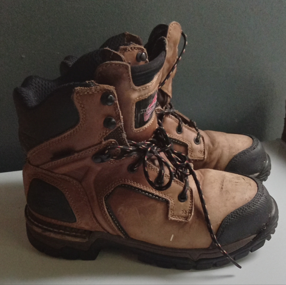 Red Wing Shoes‎ Mens Work Boots Brown Leather Vibram Sole Steel Toe Size Unknown